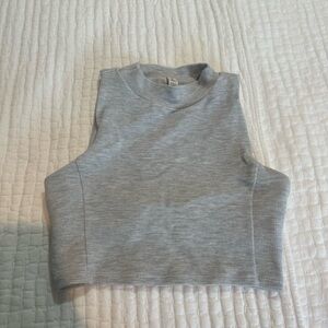 ALO Yoga Heather Gray Ribbed Pullover